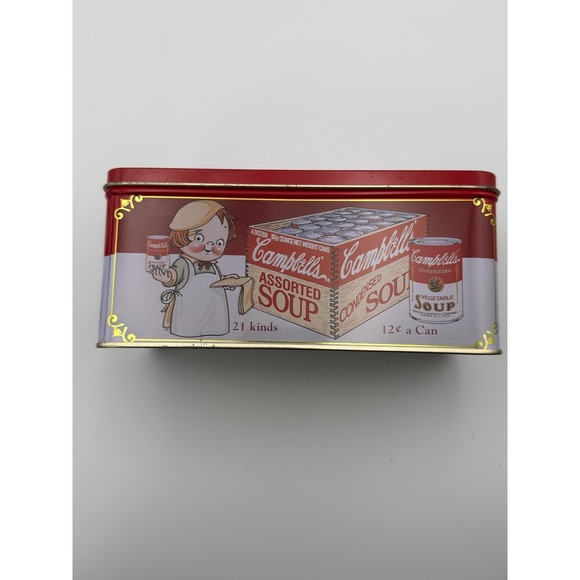Campbells Soup Tin Cracker Box Bristol Ware AND Campbell Kid Magnet - VTG - Picture 7 of 12